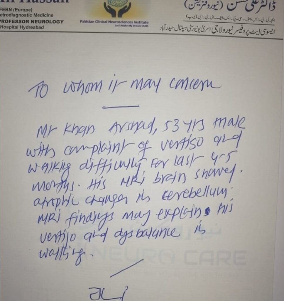 Shall we continue to die? Neuro physician's certificate of cerebellar atrophy